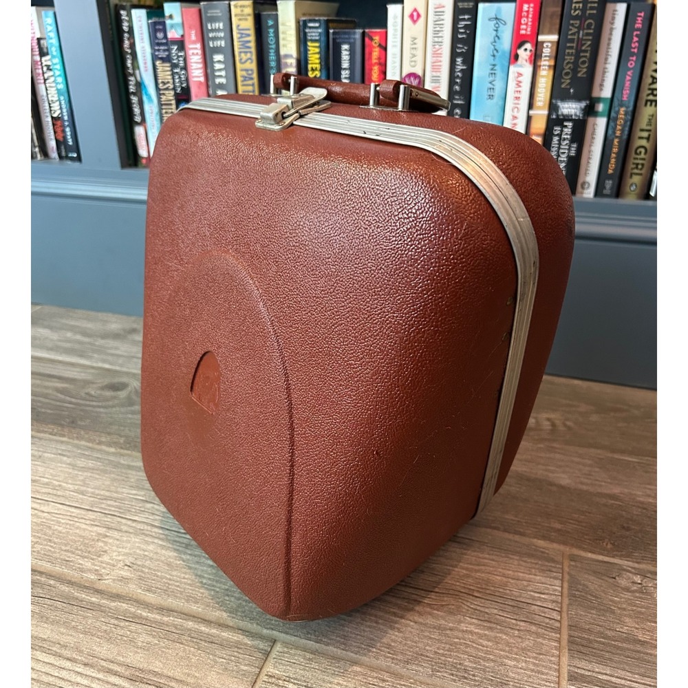 Vintage Brown Hard Shell Bowling Ball Case Single Carrier Mid Century Retro MCM